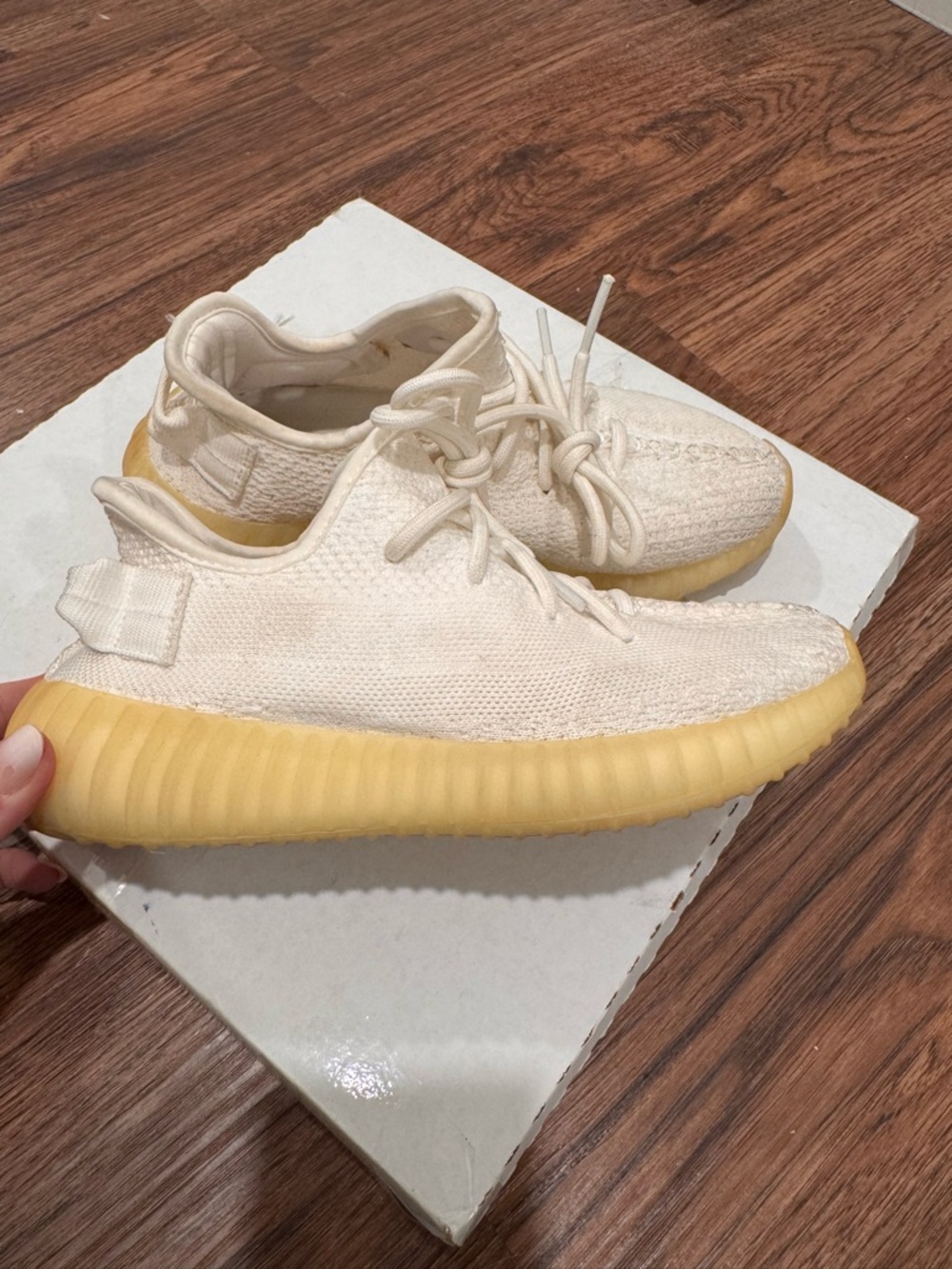 Adidas- Yeezy Boost 350 v2- Cream White/ Triple White- size womens 7/mens 5
